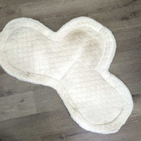 Fitted Thick Fleece & Quilt Hunter Saddle Pad *gc/fair, clean, dingy, clumpy, hair, underside rip, edge rubs
