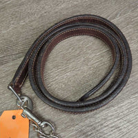 Western Showmanship Leather Halter, Chain Lead Shank, Bling *vgc, clean, rubs, scrapes, missing bling, edge rubs
