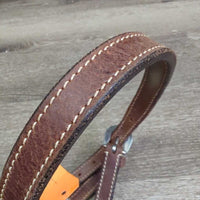 Western Showmanship Leather Halter, Chain Lead Shank, Bling *vgc, clean, rubs, scrapes, missing bling, edge rubs
