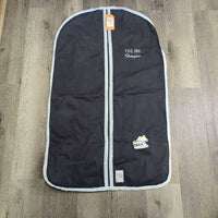 Hvy Cotton Garment Bag, Zipper "F.E.Q 2002 Champ" *gc, older, hairy, faded, stains, marks

