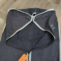 Hvy Cotton Garment Bag, Zipper "F.E.Q 2002 Champ" *gc, older, hairy, faded, stains, marks
