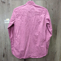 LS Show Shirt, 1 Button Collar *gc, puckers, crinkles, seam puckers, older
