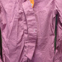LS Show Shirt, 1 Button Collar *gc, puckers, crinkles, seam puckers, older
