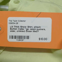 LS Thick Show Shirt, attach Button Collar *gc, seam puckers, older, crinkled
