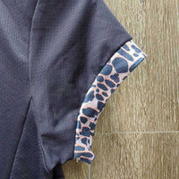 SS Sun Polo Shirt, 1/2 Zip Up *gc, seam puckers, peeling logos, older
