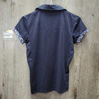 SS Sun Polo Shirt, 1/2 Zip Up *gc, seam puckers, peeling logos, older
