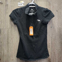 SS Polo Shirt, 1/4 Butto Up *gc, faded, hairy, older
