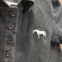 SS Polo Shirt, 1/4 Butto Up *gc, faded, hairy, older
