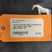 SS Polo Shirt, 1/4 Butto Up *gc, faded, hairy, older
