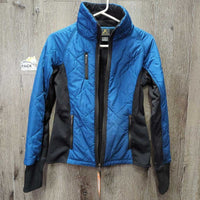Light Quilt & Fleece Lined Jacket *BROKEN ZIPPER, gc, hairy, frayed seams, v.rubbed, pilly & snagged cuffs
