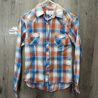 LS Western Shirt, snaps, embroidered *gc, crinkled, mnr puckers
