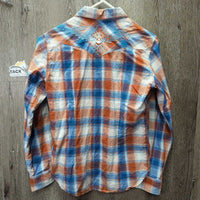 LS Western Shirt, snaps, embroidered *gc, crinkled, mnr puckers
