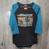 T Shirt *gc, faded, hairy, curling bottom, deodorant sparkles, mnr stain?
