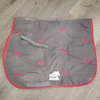 Microsuede Jumper Saddle Pad, tabs *vgc/gc, hair, mnr dirt/dust, hair, stains
