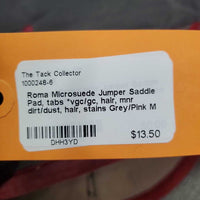 Microsuede Jumper Saddle Pad, tabs *vgc/gc, hair, mnr dirt/dust, hair, stains
