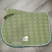 Quilt Jumper Pad, piping *gc/fair, v. faded, hair, torn edges & bottom, rubs, unstitched, dingy, mnr stains, threads
