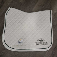 Quilt Dressage Saddle Pad, 1x piping *gc, clean, pilly, mnr hair, threads, stains, dingy
