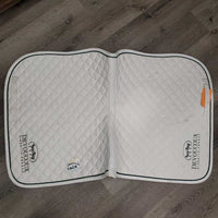 Quilt Dressage Saddle Pad, 1x piping *gc, clean, pilly, mnr hair, threads, stains, dingy
