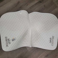 Quilt Dressage Saddle Pad, 1x piping *gc, clean, pilly, mnr hair, threads, stains, dingy
