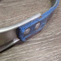 Aluminum Nutcracker Cribbing Collar, Double Nylon Neck Strap *gc/fair, v.dirty, older, frayed holes, faded, dents, scrapes, older
