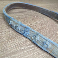 Aluminum Nutcracker Cribbing Collar, Double Nylon Neck Strap *gc/fair, v.dirty, older, frayed holes, faded, dents, scrapes, older
