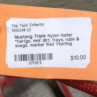 Triple Nylon Halter *fair/gc, mnr dirt, frays, rubs & snags, marker
