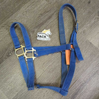Stiff Nylon Halter *gc, dirty, stains, rubs, frays, scrapes, hole frays, older, twist
