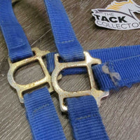 Stiff Nylon Halter *gc, dirty, stains, rubs, frays, scrapes, hole frays, older, twist
