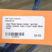 Adj Thick Nylon Halter *gc/fair, rusty, stains, rubs, frays, older

