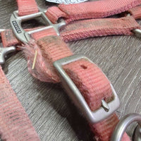 Soft Narrow Thick Nylon Halter, adj, snap *gc/fair, v.dirty, faded, rubs, stains, edge scrapes
