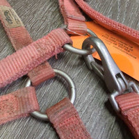 Soft Narrow Thick Nylon Halter, adj, snap *gc/fair, v.dirty, faded, rubs, stains, edge scrapes
