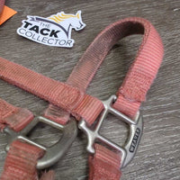 Soft Narrow Thick Nylon Halter, adj, snap *gc/fair, v.dirty, faded, rubs, stains, edge scrapes

