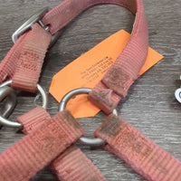 Soft Narrow Thick Nylon Halter, adj, snap *gc/fair, v.dirty, faded, rubs, stains, edge scrapes
