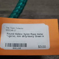 Round Hollow Nylon Rope Halter *vgc/xc, mnr dirty/dusty
