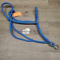 Thick Hollw Braided Nylon Rope Halter, quick connector end loop *gc, rubs, snags, threads, frays, faded
