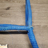 Thick Hollw Braided Nylon Rope Halter, quick connector end loop *gc, rubs, snags, threads, frays, faded

