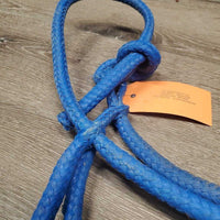 Thick Hollw Braided Nylon Rope Halter, quick connector end loop *gc, rubs, snags, threads, frays, faded

