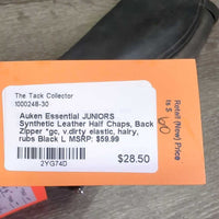 JUNIORS Synthetic Leather Half Chaps, Back Zipper *gc, v.dirty elastic, hairy, rubs
