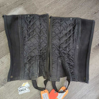Quilt Lined Soft Leather Half Chaps *gc, mnr dirt, pills & rubs
