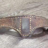 Narrow Leather Cribbing Collar *gc/fair, clean, cut ends, v.scraped & cracked, dry, stiff, thin spots

