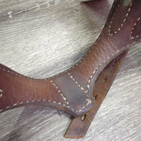Narrow Leather Cribbing Collar *gc/fair, clean, cut ends, v.scraped & cracked, dry, stiff, thin spots
