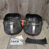 2 Hoof Boots *gc/fair, clean & dirty, stains, rust, scrapes, BROKEN inner heel straps
