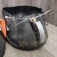 2 Hoof Boots *gc/fair, clean & dirty, stains, rust, scrapes, BROKEN inner heel straps
