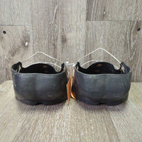 2 Hoof Boots *gc/fair, clean & dirty, stains, rust, scrapes, BROKEN inner heel straps

