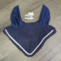 Crochet Fly Veil Ear Bonnet, piping *gc, clean, snags, v.rubbed/frayed spots, hairy, curled edges
