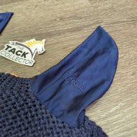 Crochet Fly Veil Ear Bonnet, piping *gc, clean, snags, v.rubbed/frayed spots, hairy, curled edges
