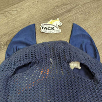 Crochet Fly Veil Ear Bonnet, piping *gc, clean, snags, v.rubbed/frayed spots, hairy, curled edges
