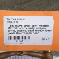 Tom Thumb Single Joint Western Bit *fair, scuffs, rusty, scrapes, pitted, bubbled, clean, residue, loose joints
