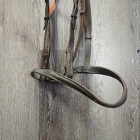 Rs/FS Flat Thick Bridle *gc, clean, older, rubs, creases, stiff, bent, holes, mismatched
