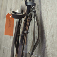 Rs/FS Flat Thick Bridle *gc, clean, older, rubs, creases, stiff, bent, holes, mismatched
